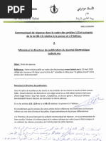 Communiqué de réponse