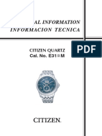 Technical Information Informacion Tecnica: Citizen Quartz Cal. No. E31 M