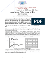 Performance Analysis of Different Bit Carry Look Ahead Adder Using VHDL Environment