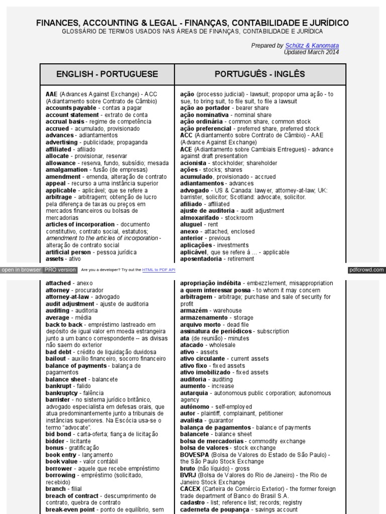 Termos Glossario Financeiro | PDF | Fluxo de caixa | Impostos