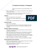 Document Analysis For Argument, Persuasion, or Propaganda: Purpose