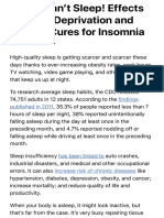 Effects of Sleep Deprivation and Natural Cures For Insomnia