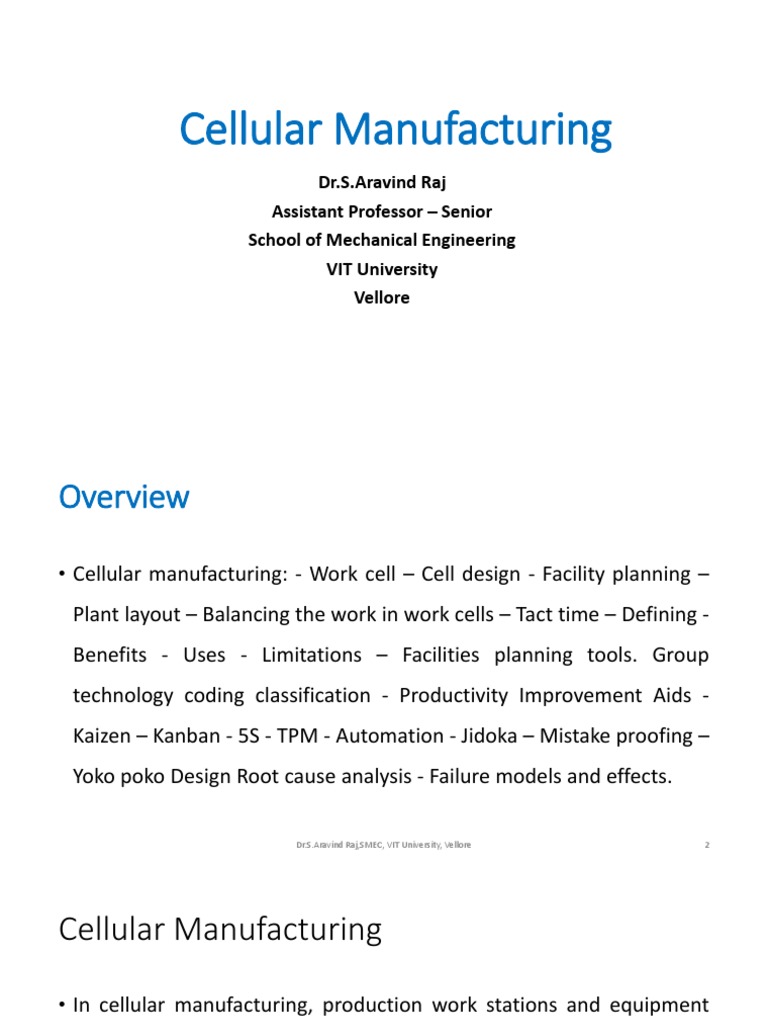 Cellular Manufacturing Techniques Explained | PDF | Automation ...