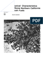 Physical characteristics of some northern California brush fuels