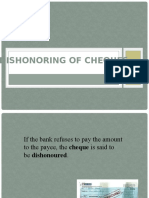 Dishonoring of Cheques