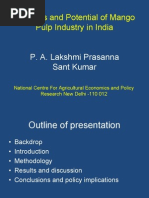 Progress and Potential of Mango Pulp Industry in India: P. A. Lakshmi Prasanna Sant Kumar