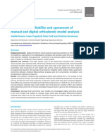 Manual and Digital Orthodontic Model Analysisintra-Observer Reliability and Agreement of