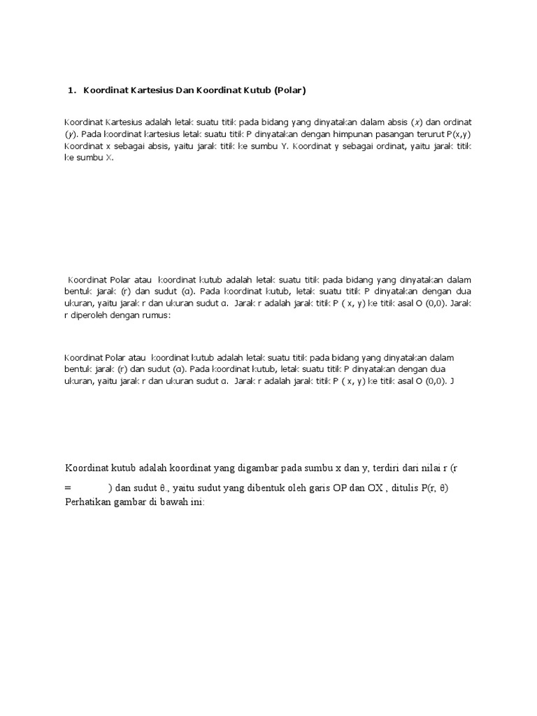Koordinat Kartesius Dan Koordinat Kutub Pdf