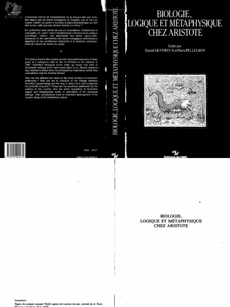 Biologie Logique Et Metaphysiq Devereux Pdf Metaphysique Justification