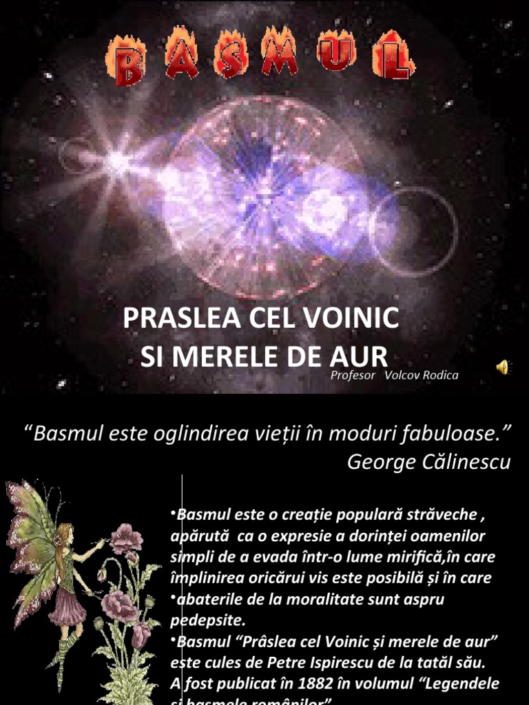Fisa De Lectura Praslea Cel Voinic Praslea Cel Voinic Și Merele de Aur | PDF