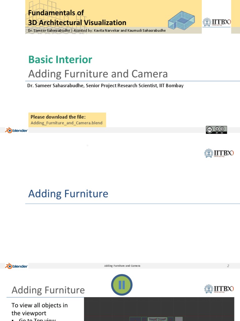 3D Visualization: Furniture & Camera Setup | PDF | Camera | Optics