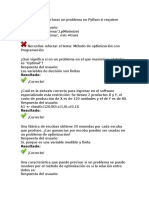 De Qué Forma Declaras Un Problema en Python Si Requiere Maximizar