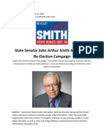 RELEASE State Senator John Arthur Smith Announces Re-Election Campaign