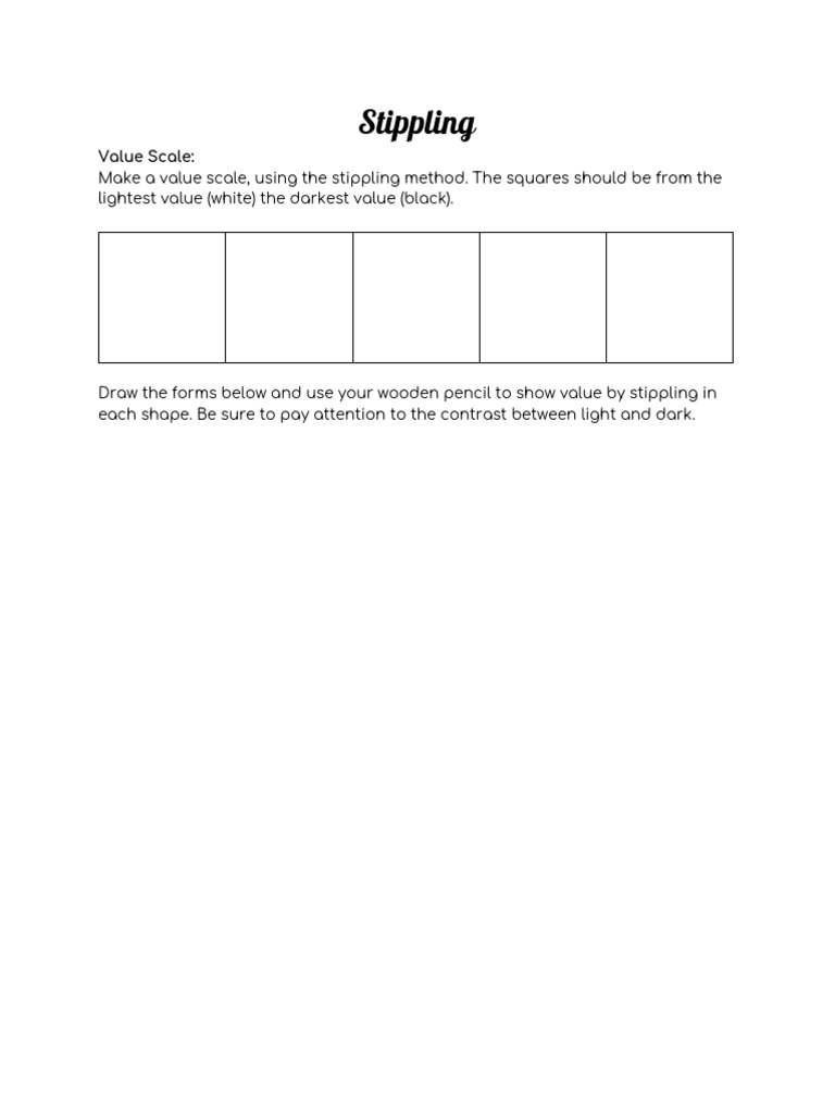 Stippling Value Scale Tutorial | PDF | Teaching Methods & Materials ...