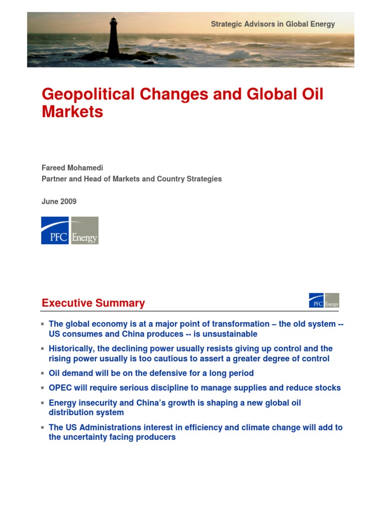 Geopolitical Changes and Global Oil Markets | PDF | Opec | Hegemony