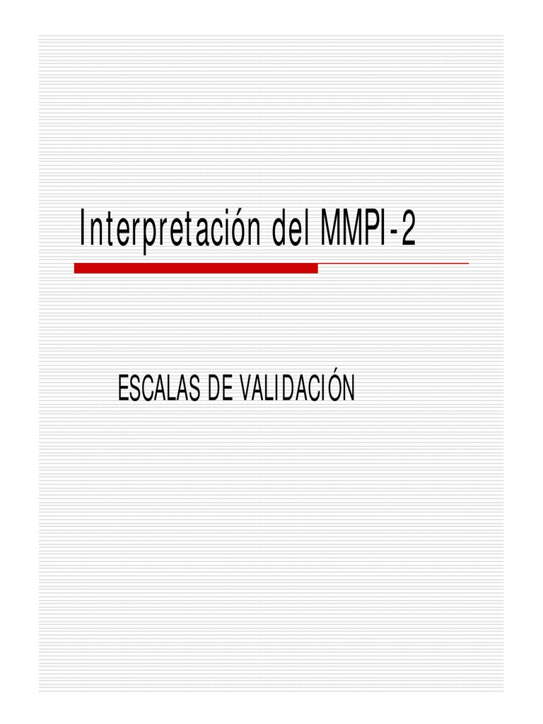 Interpretación de Escalas MMPI-2 | PDF | Depresión (estado de ánimo ...