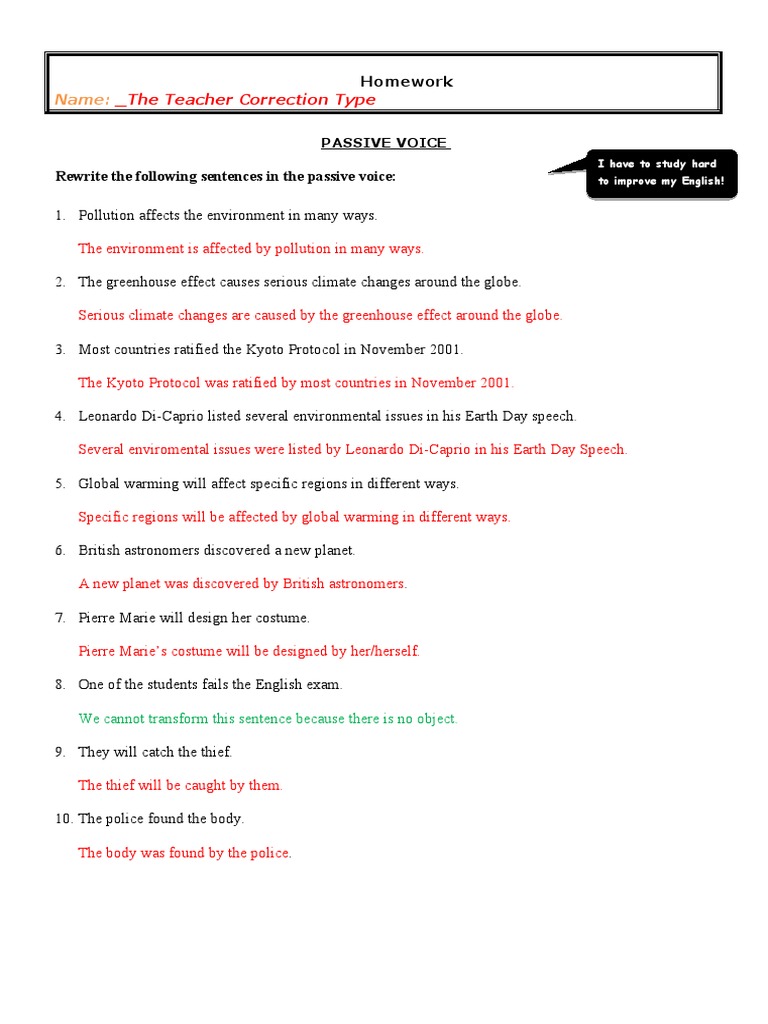 Passive Voice Practice for Students | PDF