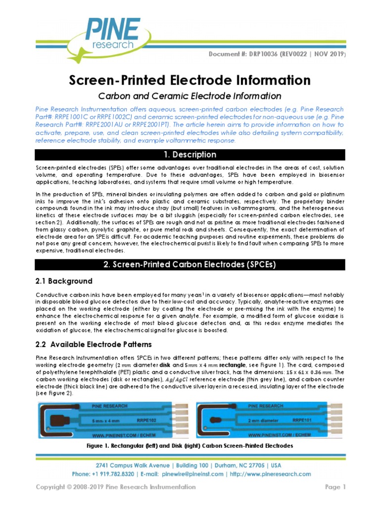 DRP10036 Screen Printed Electrodes Overview REV002 | PDF ...