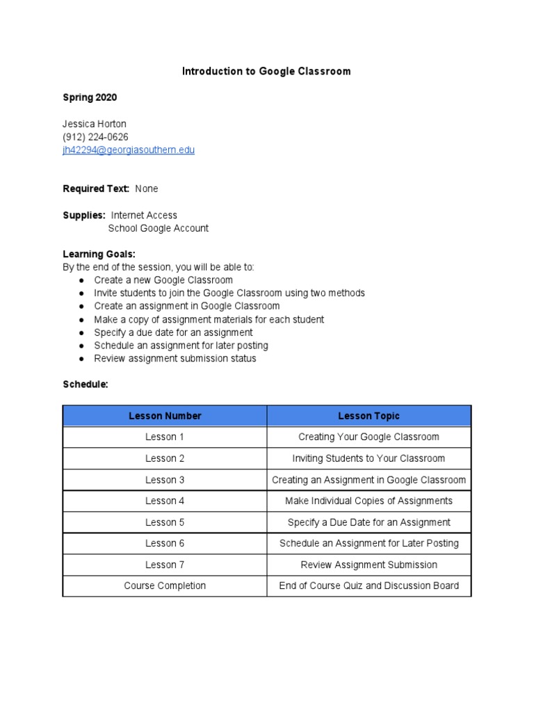 Google Classroom Setup Guide | PDF