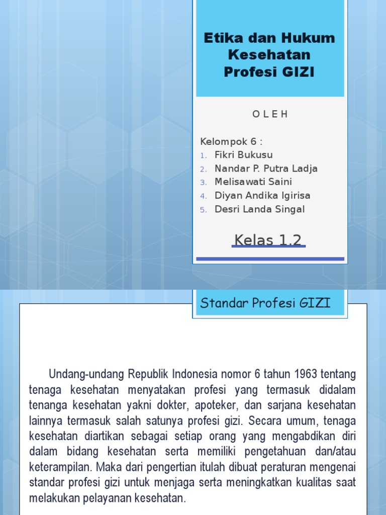 Etika dan Hukum dalam Profesi Gizi | PDF