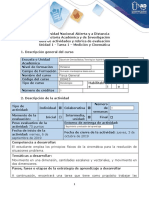 Guía de Actividades y Rúbrica de Evaluación - Tarea 1 - Medición y Cinemática