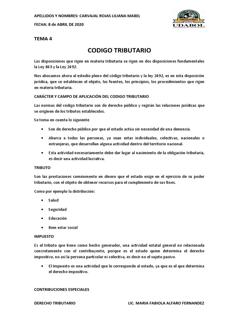Código Tributario: Leyes y Aplicación | PDF | Pagos | Impuestos