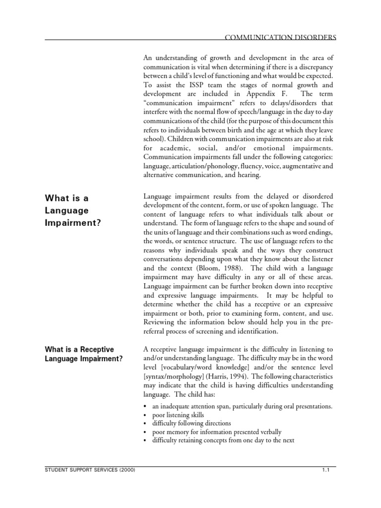 Communication Disorders | PDF | Speech | Hearing Loss