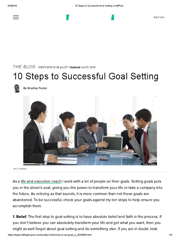 10 steps to successful goal setting pdf goal setting goal