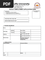 DHA Suffa University: Faculty Employment Application Form