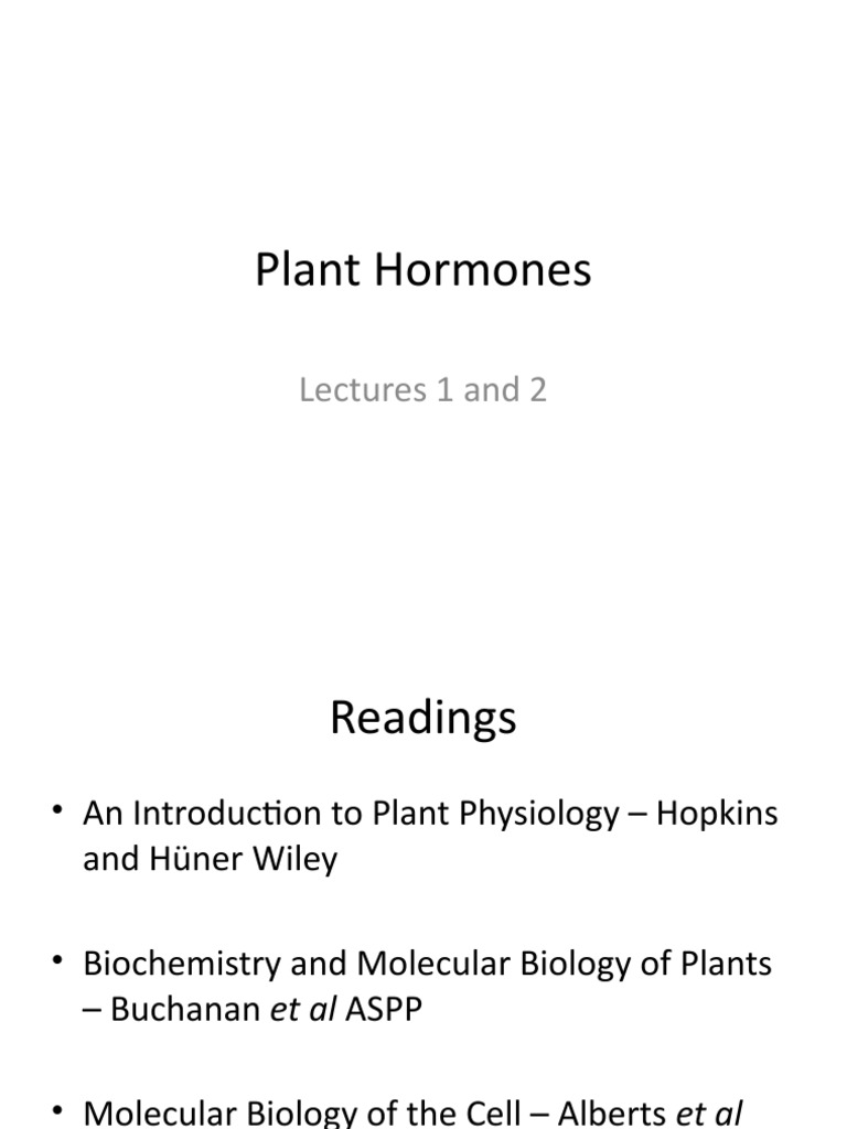 Plant Hormones Lecture 1 PDF Plant Hormone Auxin