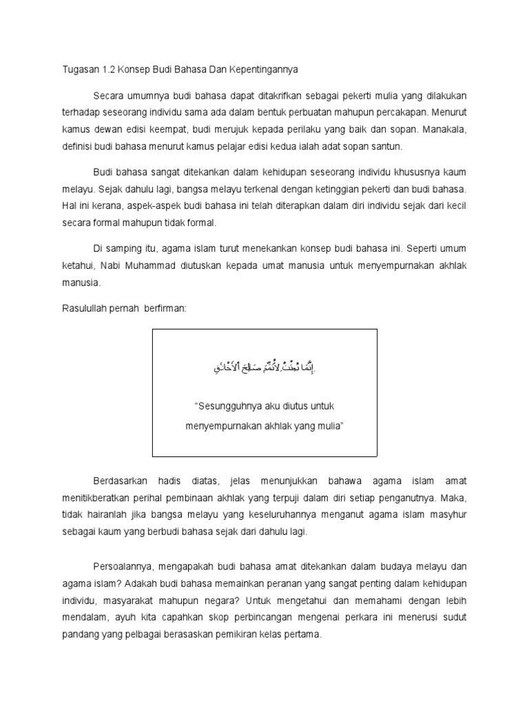 Konsep Budi Bahasa Kepentingannya Pdf