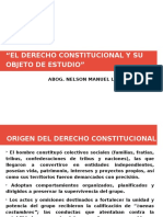 "El Derecho Constitucional Y Su Objeto de Estudio": Abog. Nelson Manuel Linares Cuéllar