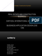 Real Estate and Construction Business Daffodil International University. Bussiness Application Design (Cse - 124)