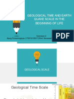 Geological Time and Earth Quake Scale in The Beginning of Life