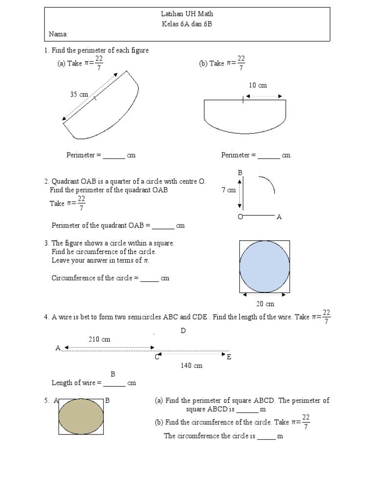 Soal Uh Math Kelas 6 PDF Area Volume