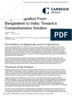 Illegal Immigration From Bangladesh To India - Toward A Comprehensive Solution - Carnegie India - Carnegie Endowment For International Peace PDF