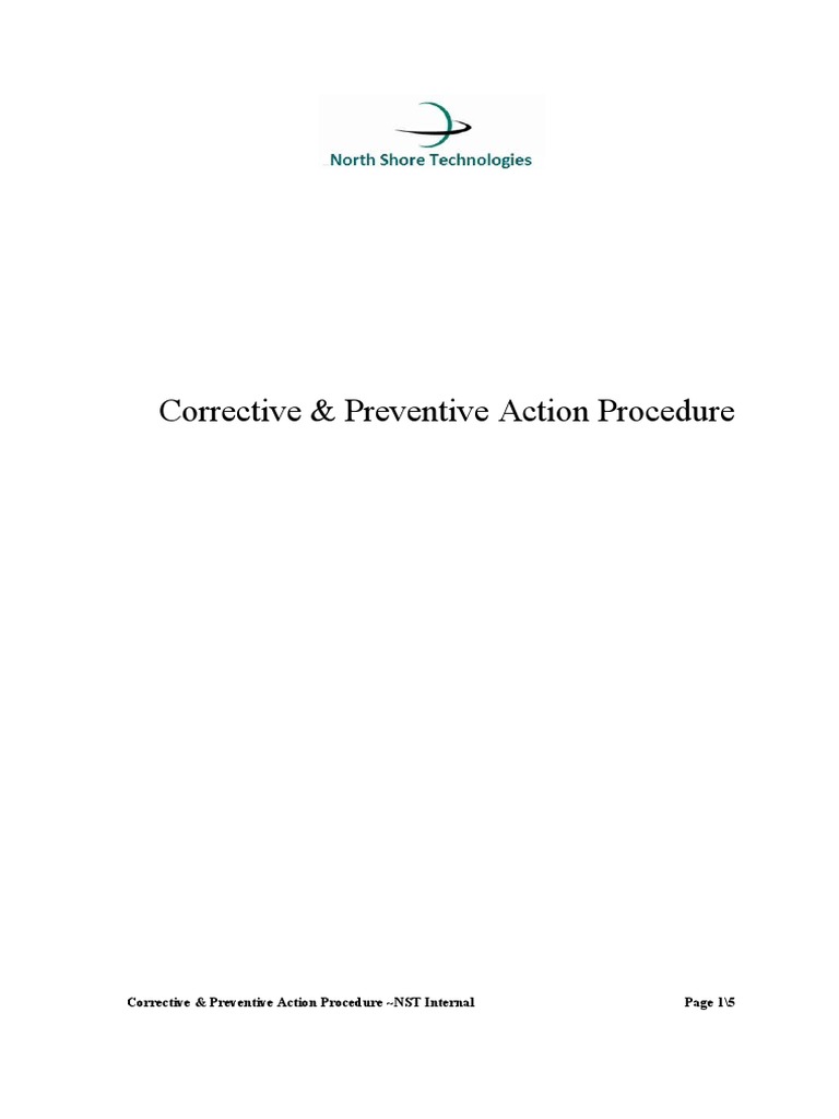 NST Corrective & Preventive Action Guide | PDF | Quality Management ...