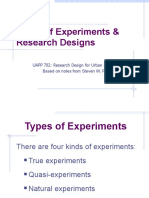 Types of Experiments Research Designs