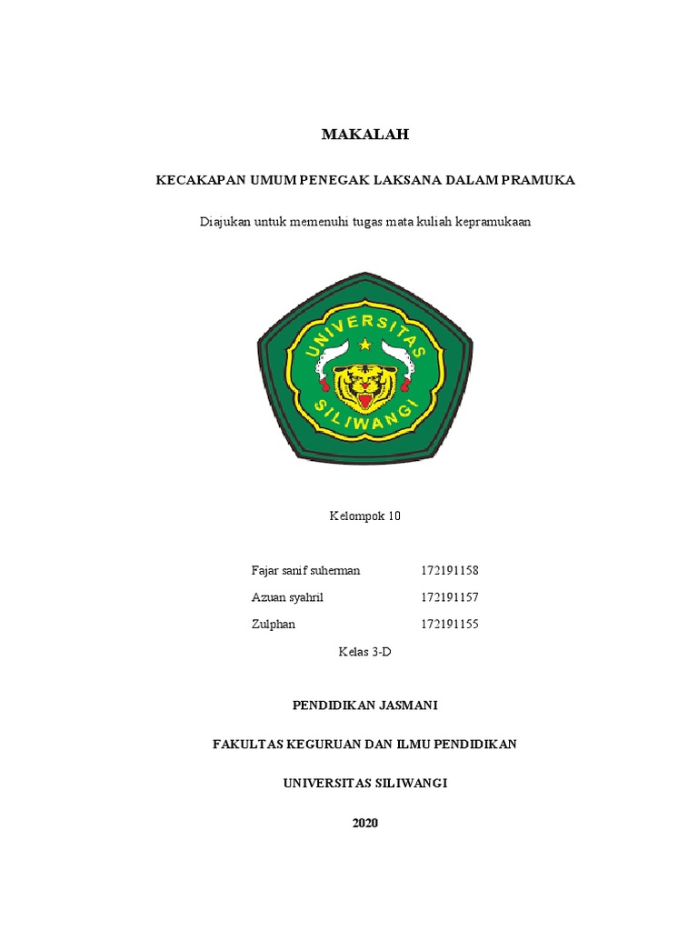 Makalah Kecakapan Umum Penegak Laksana Dalam Pramuka