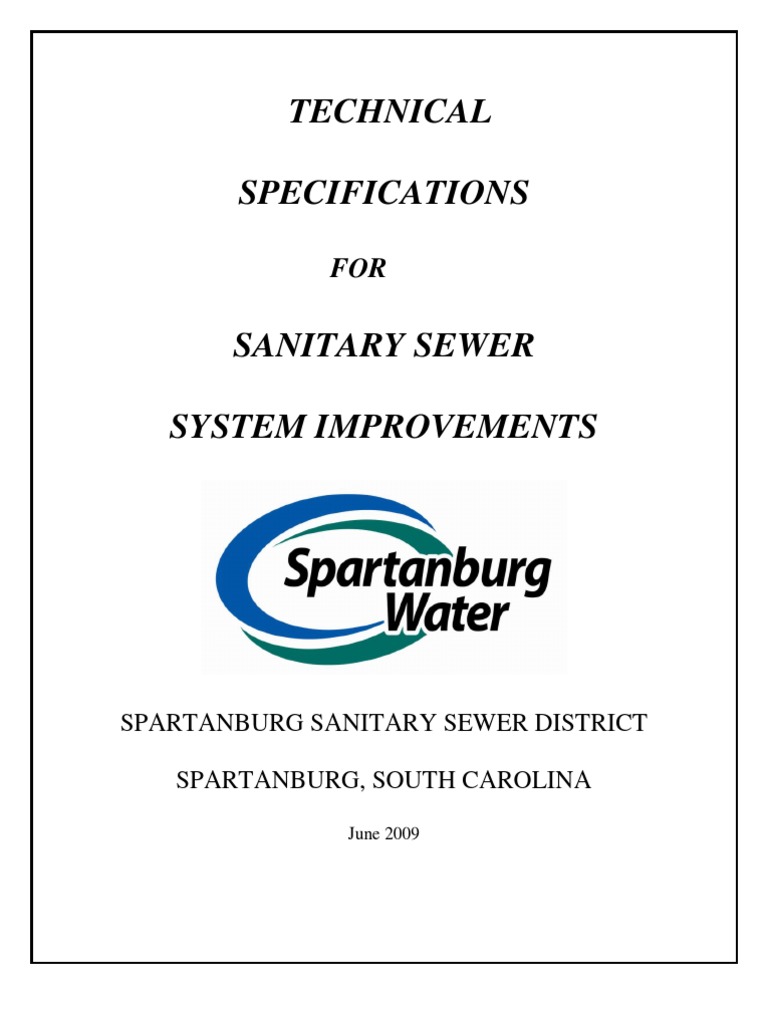 001 Sewer Technical Specs PDF Easement Sanitary Sewer