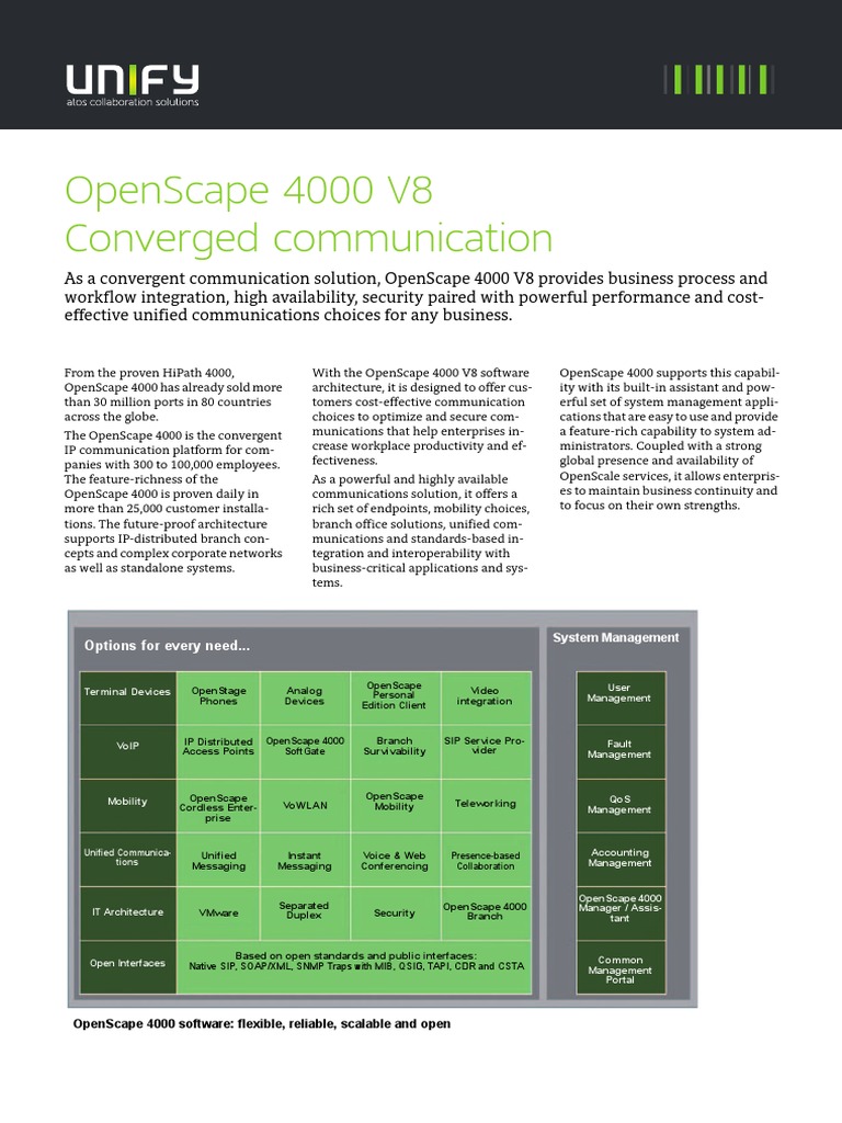 Openscape 4000 V8 Converged Communication: Options For Every Need ...