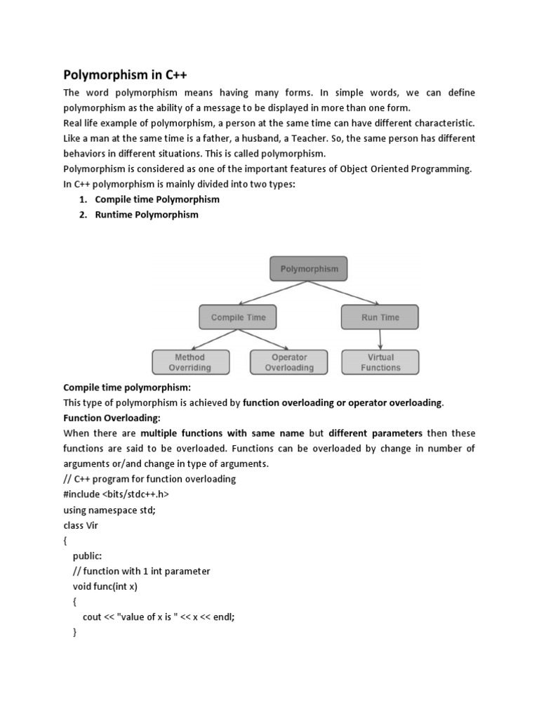 Compile Time Polymorphism in C++ | PDF | Parameter (Computer ...