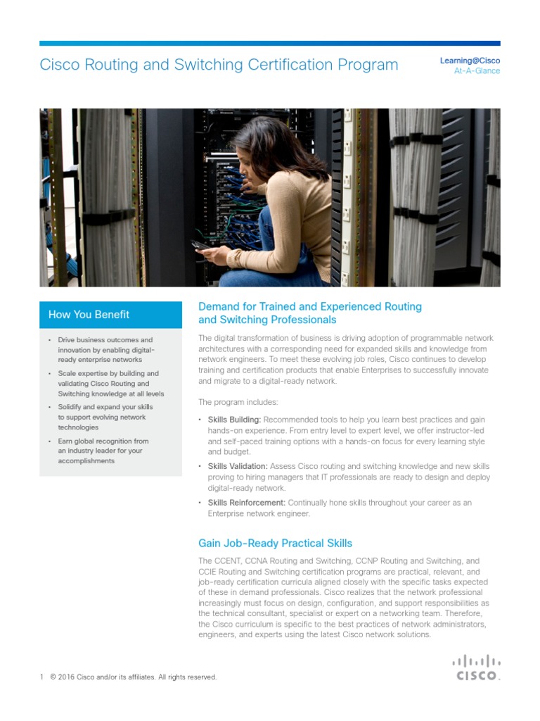 Cisco Routing and Switching Certification Program How You Benefit PDF