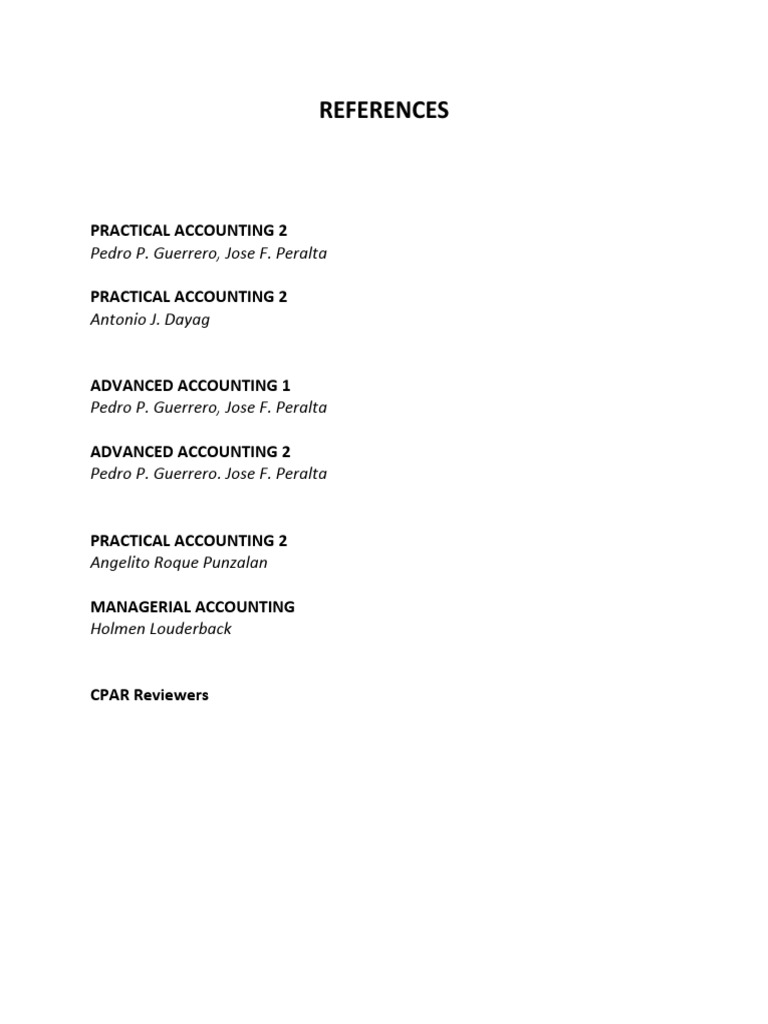 Accounting Textbook References List | PDF | Finance & Money Management ...