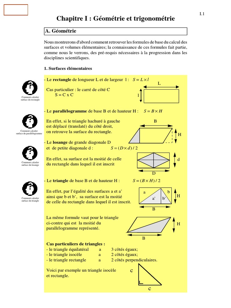 Aire D un Triangle Quelconque Sans Hauteur Chi PDF | PDF | Zone | Triangle