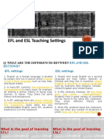 EFL and ESL Teaching Settings