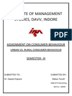 Institute of Management Studies, Davv, Indore: Assignment On Consumer Behaviour