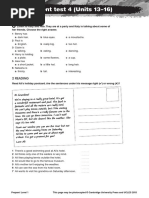 Achievement Test 4 (Units 13-16) : 1 Listening