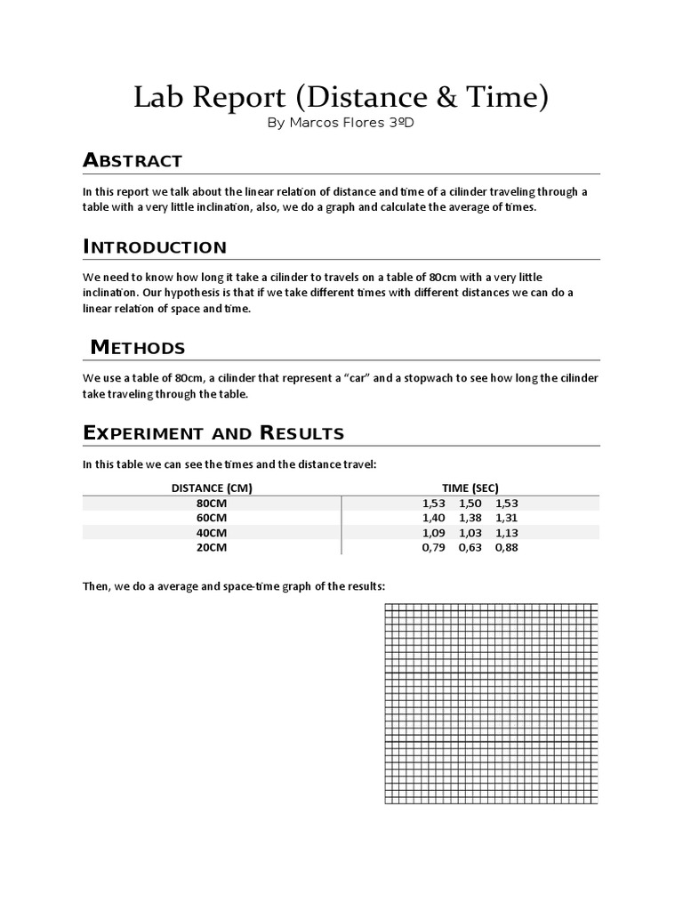 Linear Distance-Time Relationship Lab | PDF