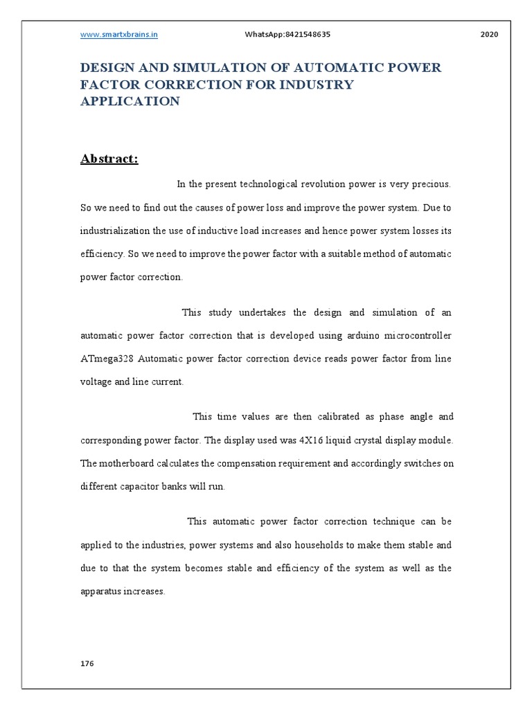 Automatic Power Factor Correction Design | PDF